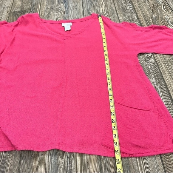 SOFT Surroundings Pink Shirt Cotton Blouse Petite Medium - Picture 4 of 10